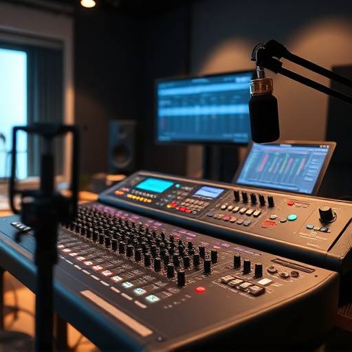 Interface audio professionnelle pour l'enregistrement numérique.